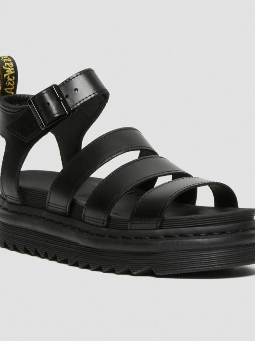 NWT Dr. Martens Blaire Black Leather Platform Sandal, Women 9 In Original Box